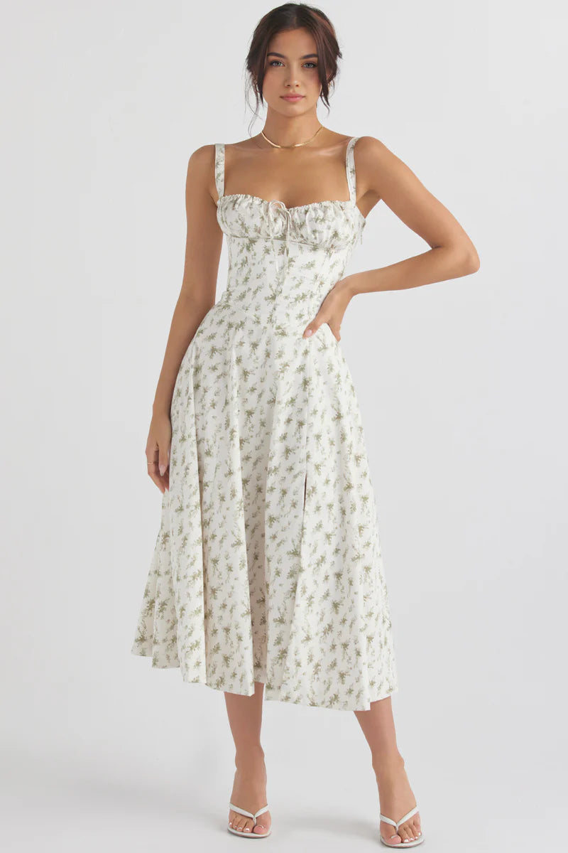 Abito midi con bustier e corpino stile corsetto - Voguerie
