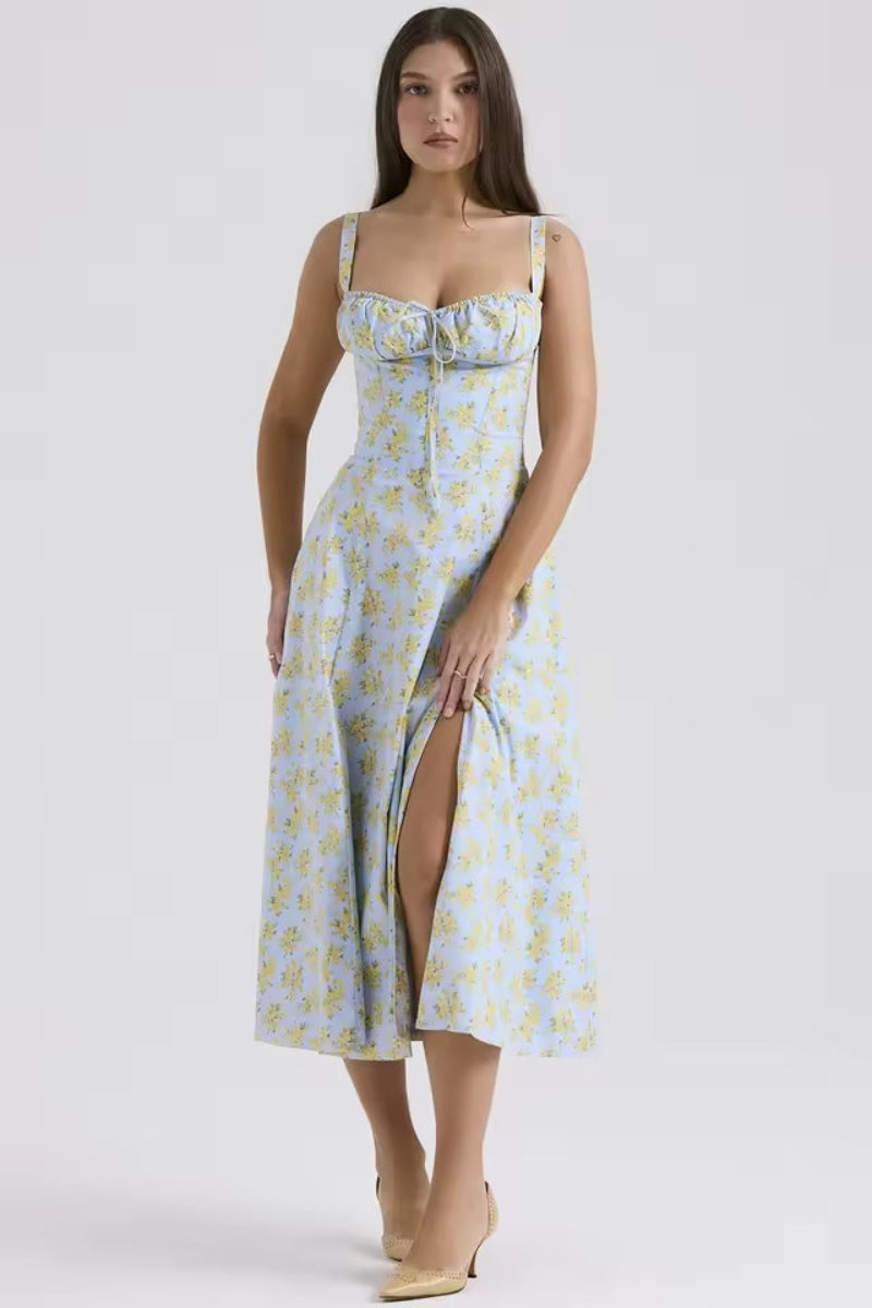 Abito midi con bustier e corpino stile corsetto - Voguerie