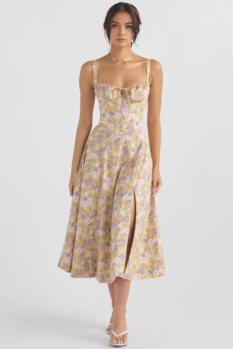 Abito midi con bustier e corpino stile corsetto - Voguerie