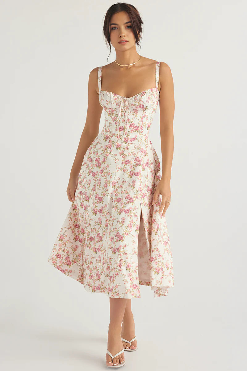Abito midi con bustier e corpino stile corsetto - Voguerie