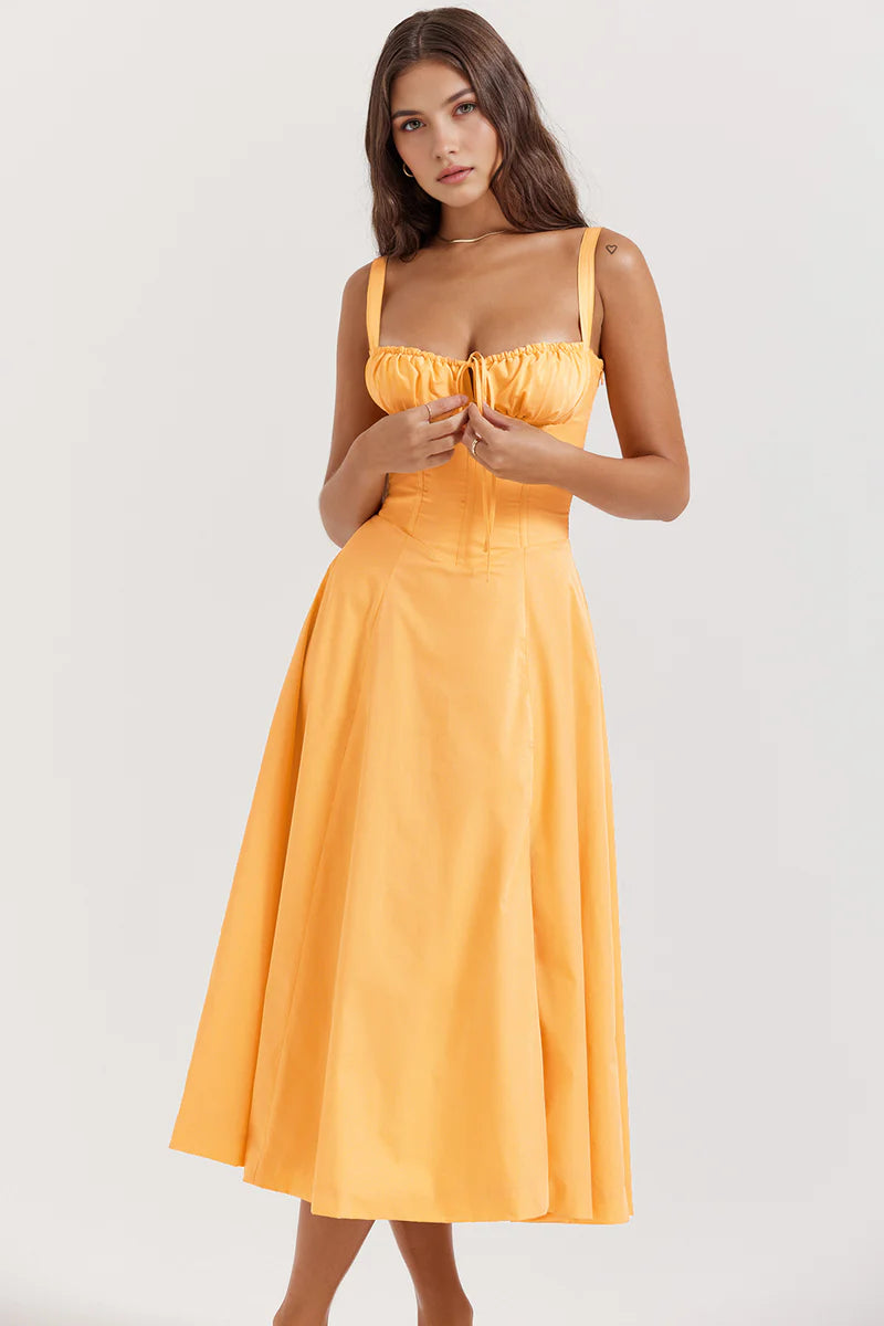 Abito midi con bustier e corpino stile corsetto - Voguerie
