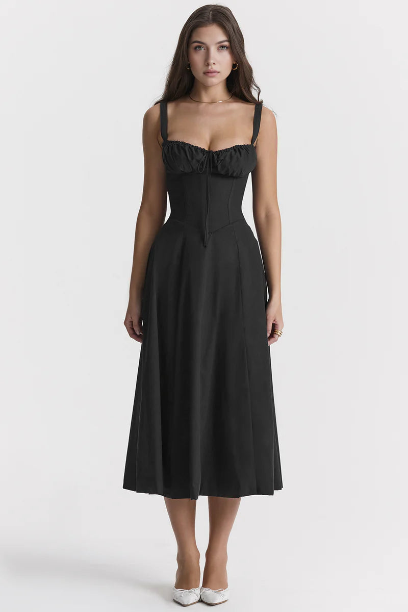 Abito midi con bustier e corpino stile corsetto - Voguerie