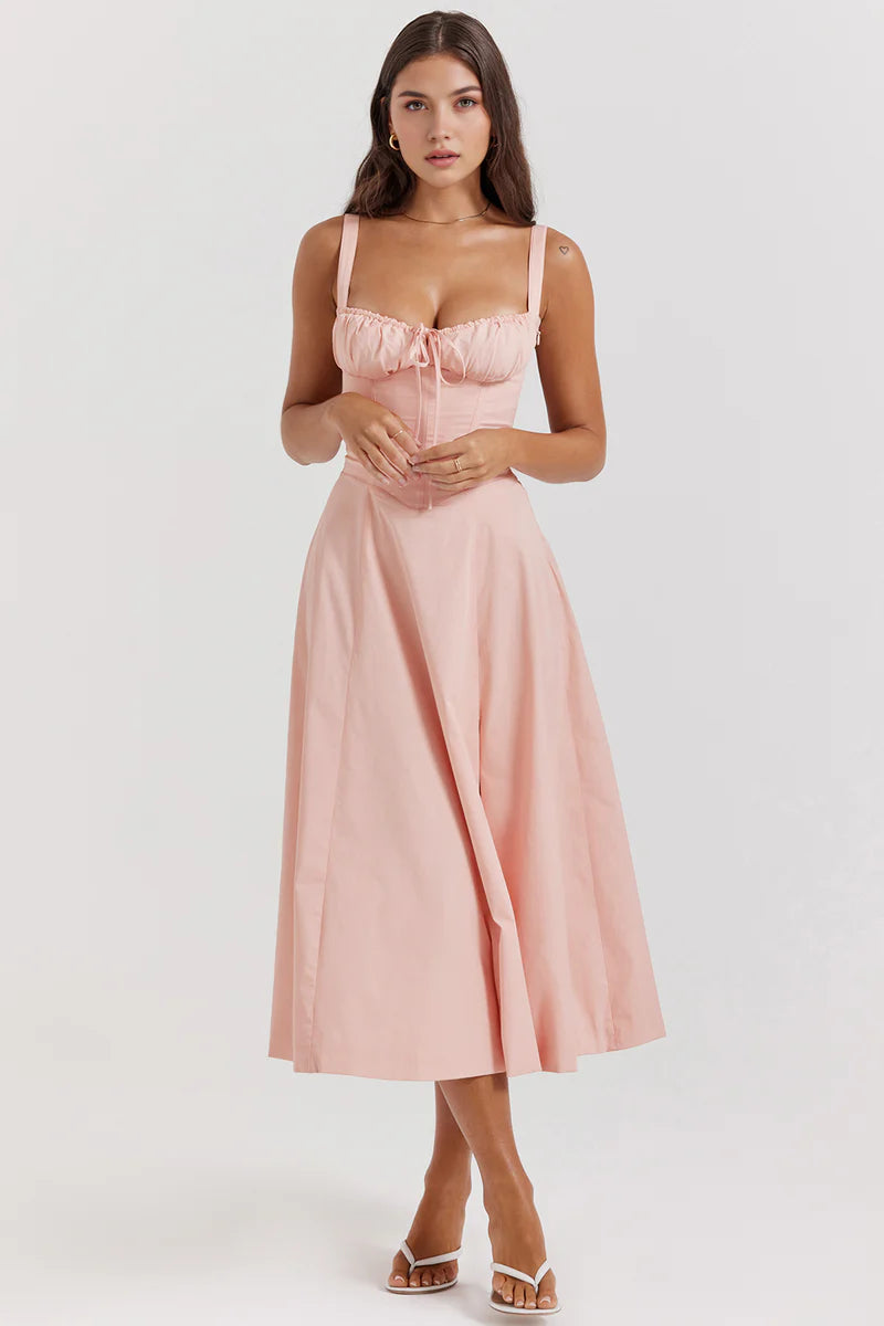 Abito midi con bustier e corpino stile corsetto - Voguerie
