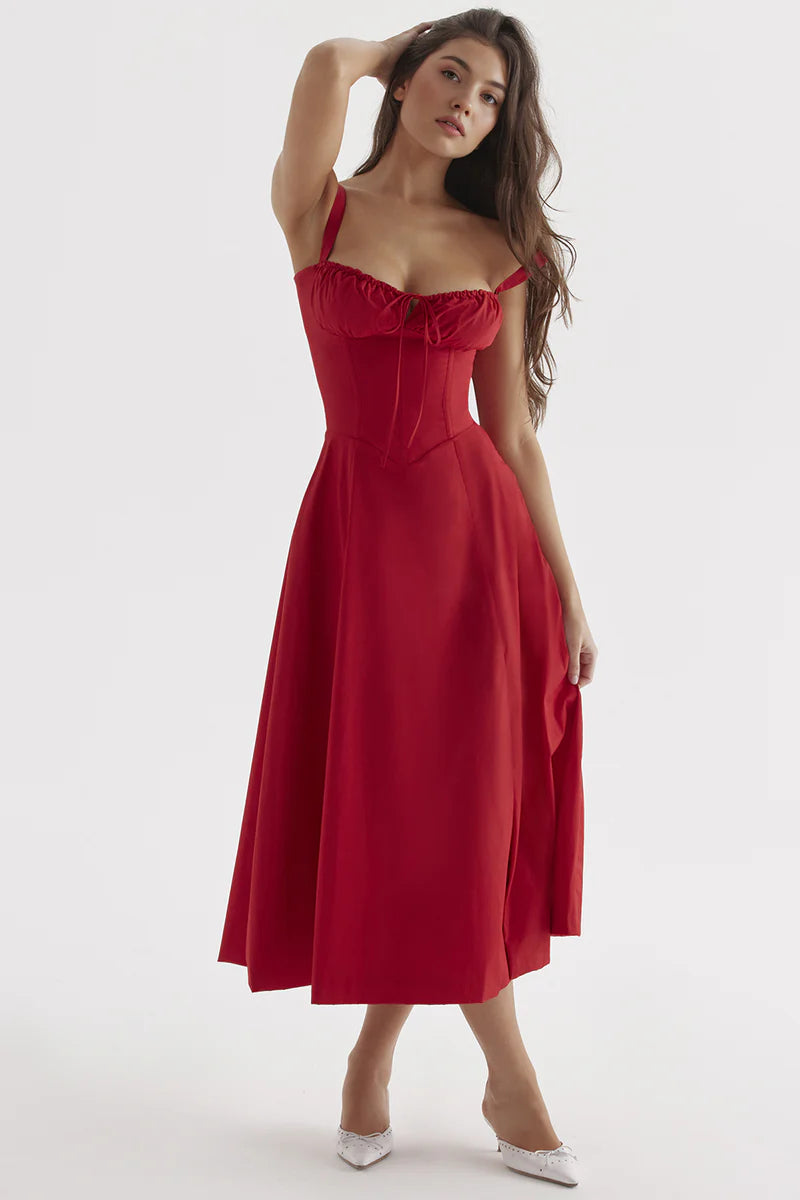 Abito midi con bustier e corpino stile corsetto - Voguerie