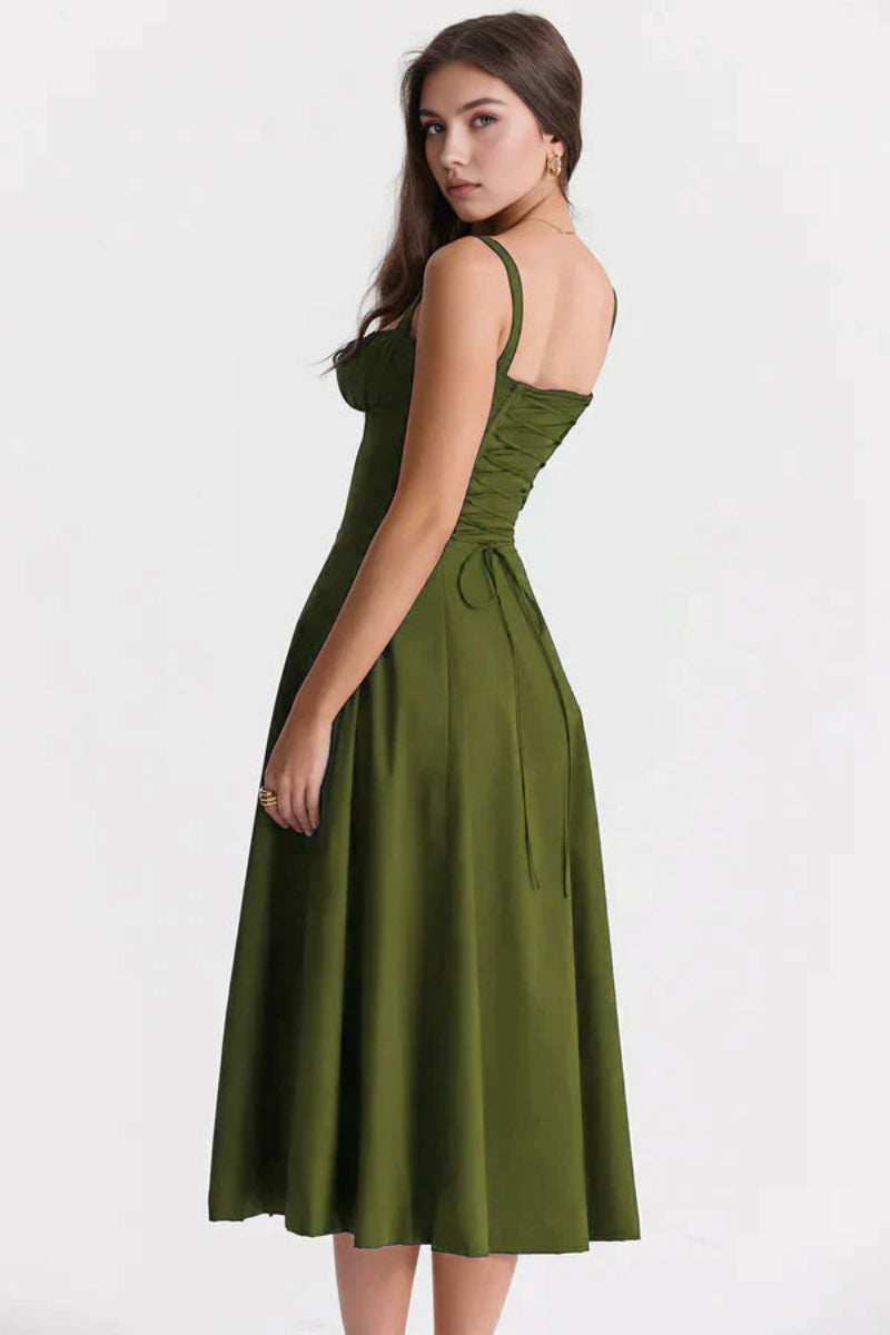 Abito midi con bustier e corpino stile corsetto - Voguerie